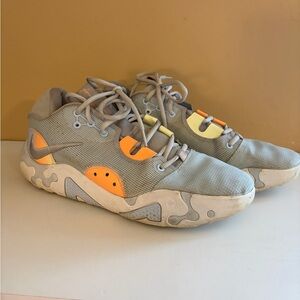 Nike Jordan Gray Sneakers with Orange Highlights